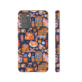 Citrus Coast Collage Phone Case - Blue Orange Trendy Coastal Art Protective Phone Cover for iPhone, Samsung, Pixel