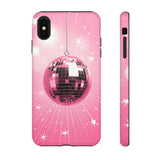 Disco Ball Phone Case - Pink Trendy Retro Mirror Ball Protective Phone Cover for iPhone, Samsung, Pixel