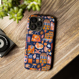 Citrus Coast Collage Phone Case - Blue Orange Trendy Coastal Art Protective Phone Cover for iPhone, Samsung, Pixel