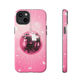 Disco Ball Phone Case - Pink Trendy Retro Mirror Ball Protective Phone Cover for iPhone, Samsung, Pixel