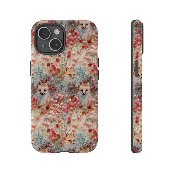 Cottagecore Fox 3D Aesthetic Phone Case for iPhone, Samsung, Pixel iPhone 15 / Glossy