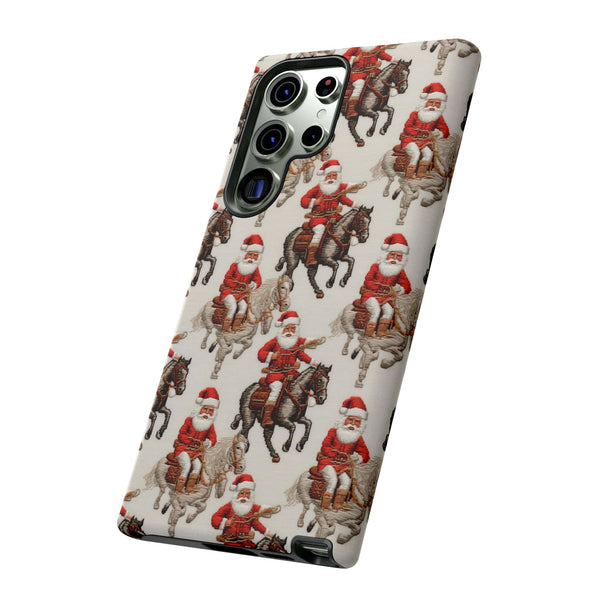 Cowboy Santa Embroidery Phone Case for iPhone, Samsung, Pixel