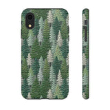 Christmas Forest 3D Aesthetic Phone Case for iPhone, Samsung, Pixel iPhone XR / Glossy
