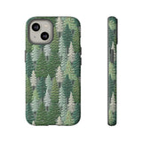 Christmas Forest 3D Aesthetic Phone Case for iPhone, Samsung, Pixel iPhone 14 / Matte