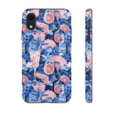 Beachy Blue Collage Phone Case - Trendy Navy Blue and Pink Aesthetic Protective Phone Cover for iPhone, Samsung, Pixel