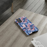 Beachy Blue Collage Phone Case - Trendy Navy Blue and Pink Aesthetic Protective Phone Cover for iPhone, Samsung, Pixel