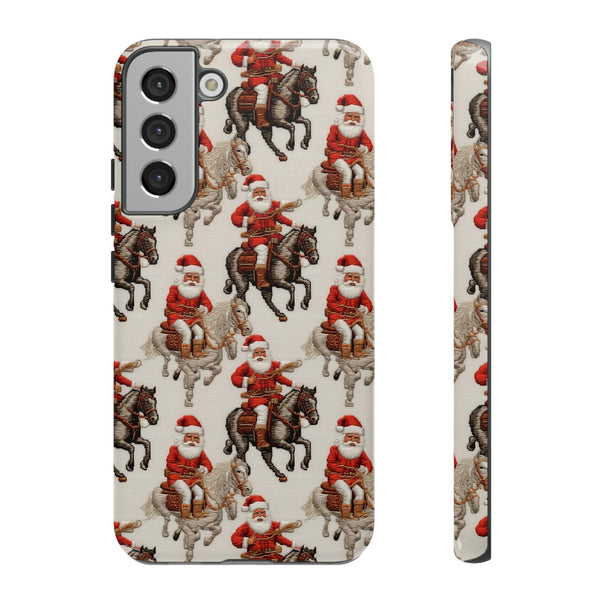 Cowboy Santa Embroidery Phone Case for iPhone, Samsung, Pixel
