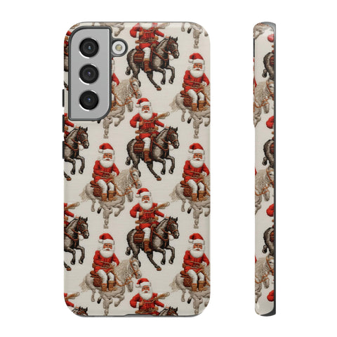 Cowboy Santa Embroidery Phone Case for iPhone, Samsung, Pixel