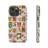 Fruit Stamps Collage Phone Case - Trendy Stickers Aesthetic Protective Phone Cover for iPhone, Samsung, Pixel