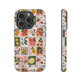 Fruit Stamps Collage Phone Case - Trendy Stickers Aesthetic Protective Phone Cover for iPhone, Samsung, Pixel