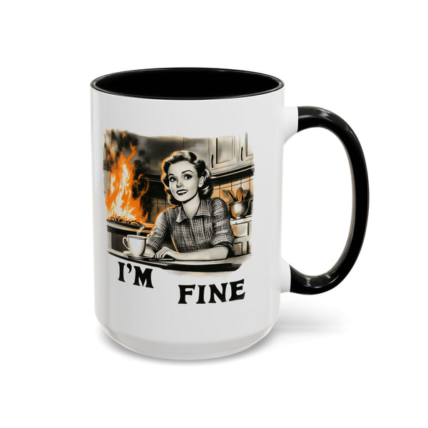"I'm Fine" Retro Art Mug - Nostalgic Charm & Classic Humor Gift