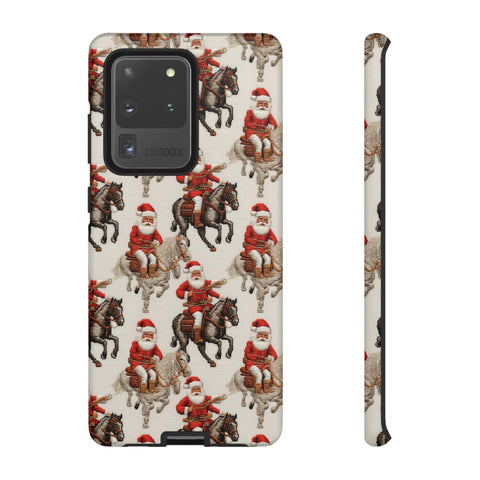 Cowboy Santa Embroidery Phone Case for iPhone, Samsung, Pixel