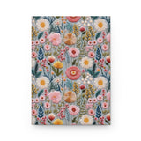 Whirly Meadow Wildflower Journal - Hardcover Blank Lined Notebook
