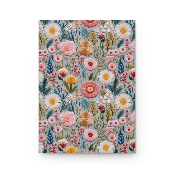 Whirly Meadow Wildflower Journal - Hardcover Blank Lined Notebook