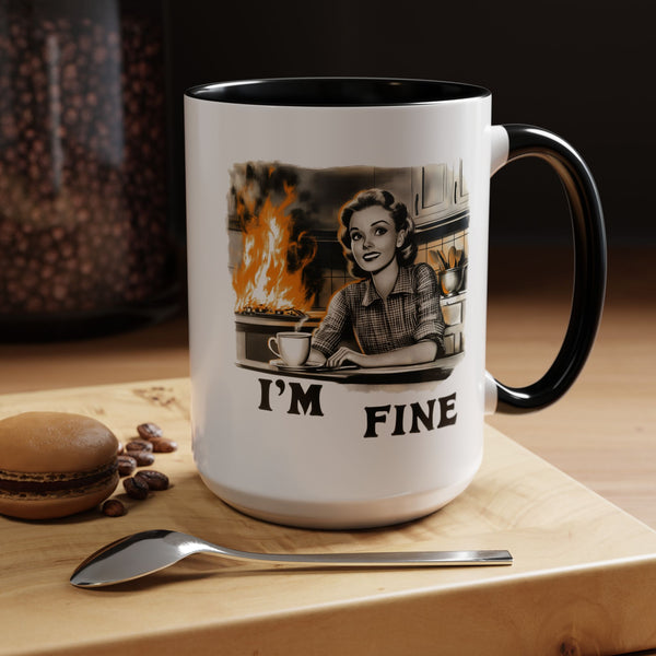 "I'm Fine" Retro Art Mug - Nostalgic Charm & Classic Humor Gift