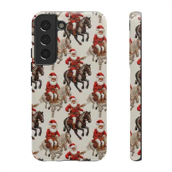 Cowboy Santa Embroidery Phone Case for iPhone, Samsung, Pixel