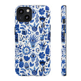 Blue State of Life Phone Case - Trendy Navy Blue Collage Protective Phone Cover for iPhone, Samsung, Pixel