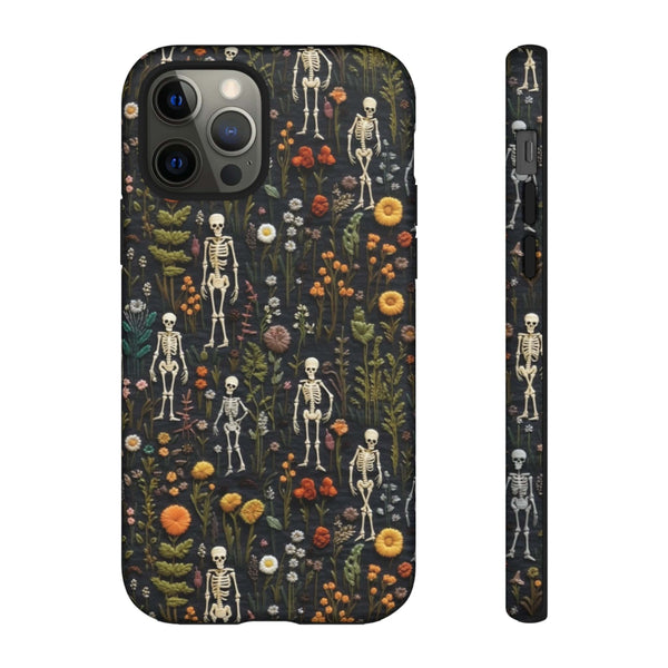 Mini Skeletons in Mystique Garden 3D Phone Case for iPhone, Samsung, Pixel