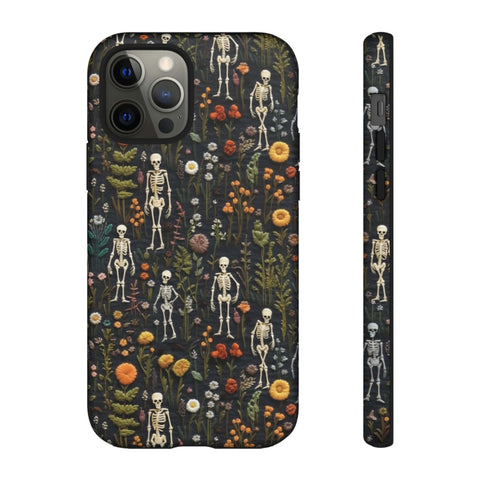 Mini Skeletons in Mystique Garden 3D Phone Case for iPhone, Samsung, Pixel