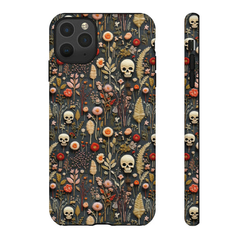 Magical Skull Garden Aesthetic 3D Phone Case for iPhone, Samsung, Pixel