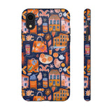 Citrus Coast Collage Phone Case - Blue Orange Trendy Coastal Art Protective Phone Cover for iPhone, Samsung, Pixel