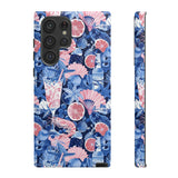 Beachy Blue Collage Phone Case - Trendy Navy Blue and Pink Aesthetic Protective Phone Cover for iPhone, Samsung, Pixel