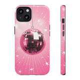 Disco Ball Phone Case - Pink Trendy Retro Mirror Ball Protective Phone Cover for iPhone, Samsung, Pixel