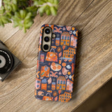 Citrus Coast Collage Phone Case - Blue Orange Trendy Coastal Art Protective Phone Cover for iPhone, Samsung, Pixel