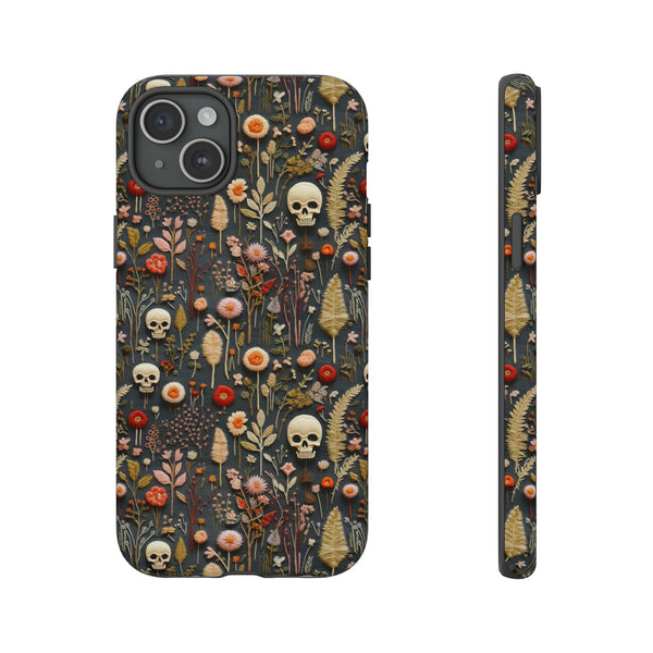 Magical Skull Garden Aesthetic 3D Phone Case for iPhone, Samsung, Pixel