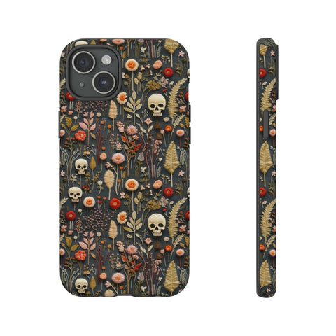 Magical Skull Garden Aesthetic 3D Phone Case for iPhone, Samsung, Pixel