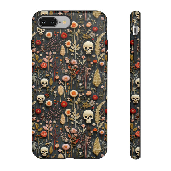 Magical Skull Garden Aesthetic 3D Phone Case for iPhone, Samsung, Pixel