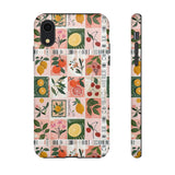 Fruit Stamps Collage Phone Case - Trendy Stickers Aesthetic Protective Phone Cover for iPhone, Samsung, Pixel