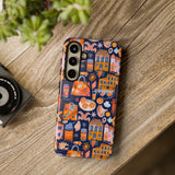 Citrus Coast Collage Phone Case - Blue Orange Trendy Coastal Art Protective Phone Cover for iPhone, Samsung, Pixel