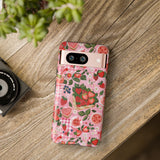 Strawberry Collage Phone Case - Pink Trendy Aesthetic Protective Phone Cover for iPhone, Samsung, Pixel