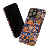 Citrus Coast Collage Phone Case - Blue Orange Trendy Coastal Art Protective Phone Cover for iPhone, Samsung, Pixel