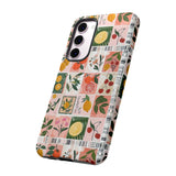 Fruit Stamps Collage Phone Case - Trendy Stickers Aesthetic Protective Phone Cover for iPhone, Samsung, Pixel