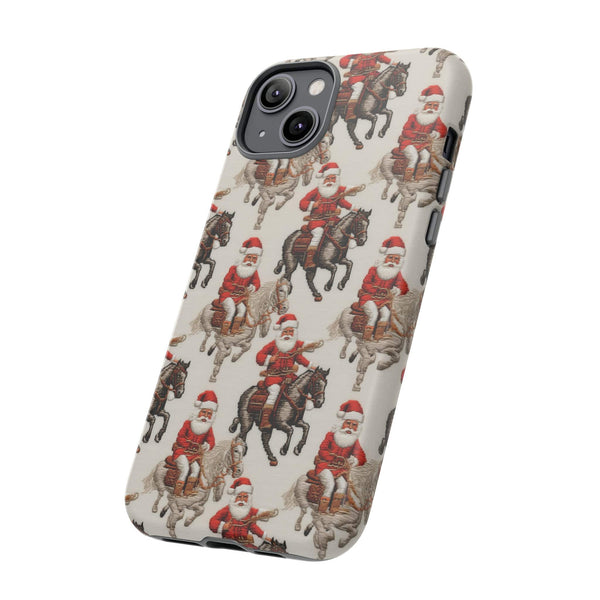 Cowboy Santa Embroidery Phone Case for iPhone, Samsung, Pixel