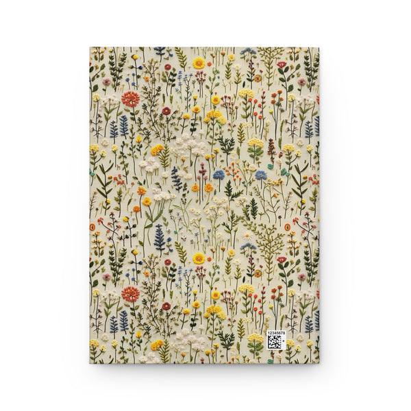 Delicate Wildflowers Journal - Hardcover Blank Lined Flowers Notebook
