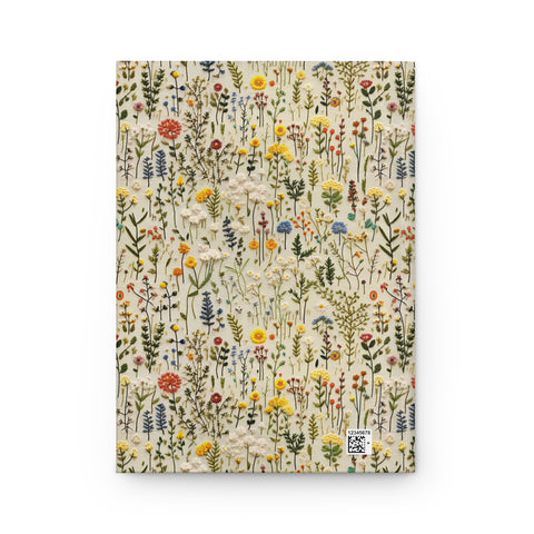 Delicate Wildflowers Journal - Hardcover Blank Lined Flowers Notebook