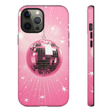 Disco Ball Phone Case - Pink Trendy Retro Mirror Ball Protective Phone Cover for iPhone, Samsung, Pixel