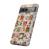 Fruit Stamps Collage Phone Case - Trendy Stickers Aesthetic Protective Phone Cover for iPhone, Samsung, Pixel