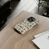 Bookshelf Phone Case - Neutral Beige Books and Plants Protective Cover for iPhone, Samsung, Pixel