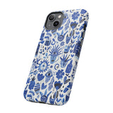 Blue State of Life Phone Case - Trendy Navy Blue Collage Protective Phone Cover for iPhone, Samsung, Pixel