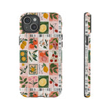 Fruit Stamps Collage Phone Case - Trendy Stickers Aesthetic Protective Phone Cover for iPhone, Samsung, Pixel