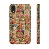 Skeletons in Bloom Garden 3D Aesthetic Phone Case for iPhone, Samsung, Pixel iPhone XR / Glossy
