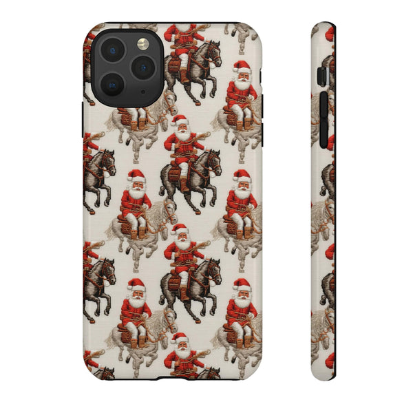 Cowboy Santa Embroidery Phone Case for iPhone, Samsung, Pixel