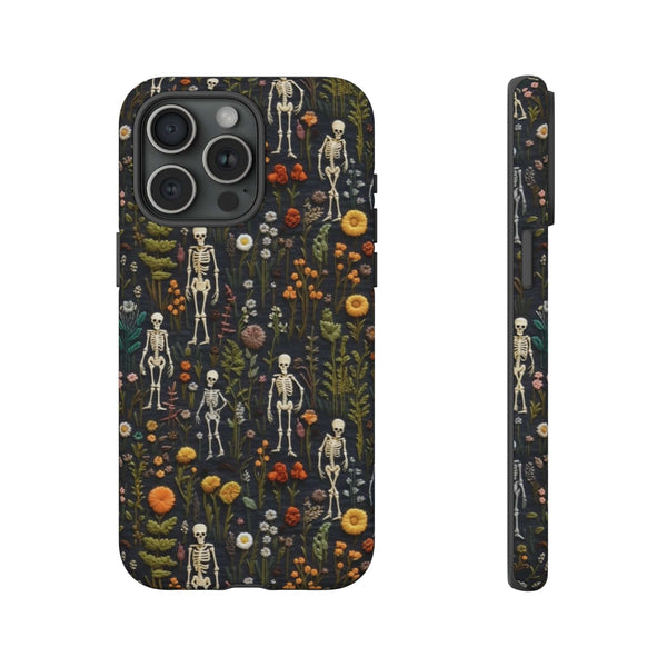 Mini Skeletons in Mystique Garden 3D Phone Case for iPhone, Samsung, Pixel
