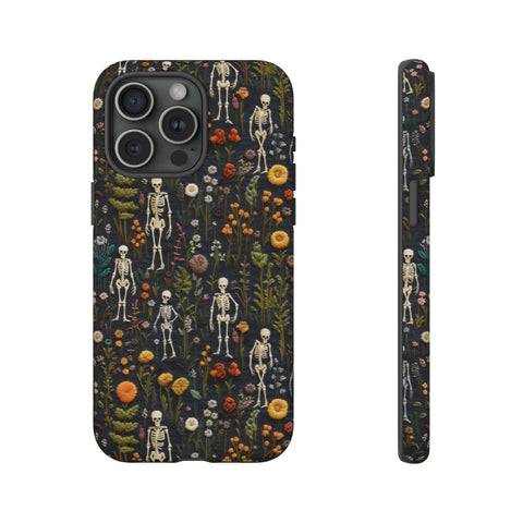 Mini Skeletons in Mystique Garden 3D Phone Case for iPhone, Samsung, Pixel