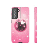 Disco Ball Phone Case - Pink Trendy Retro Mirror Ball Protective Phone Cover for iPhone, Samsung, Pixel