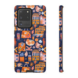 Citrus Coast Collage Phone Case - Blue Orange Trendy Coastal Art Protective Phone Cover for iPhone, Samsung, Pixel